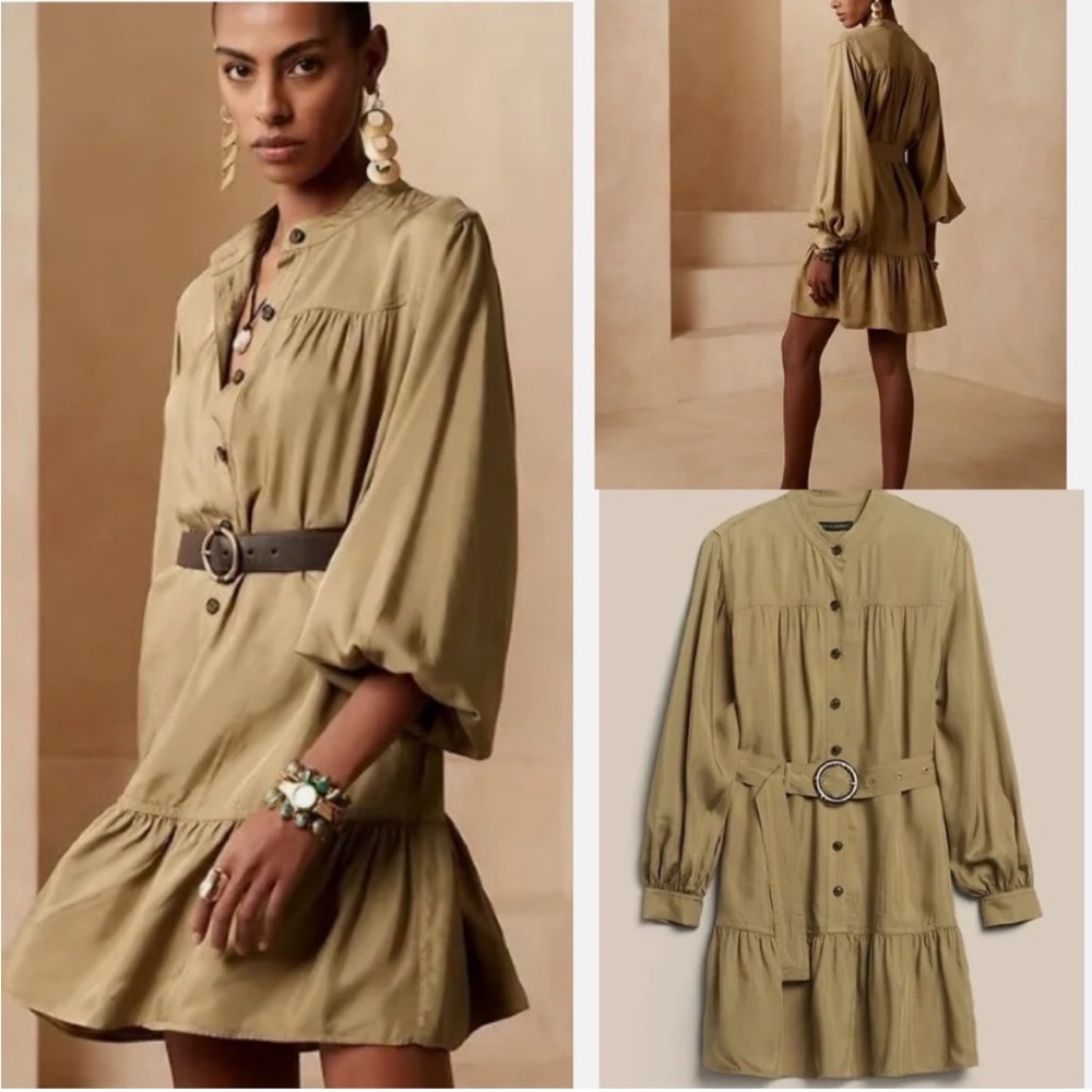 BANANA REPUBLIC FLOUNCE HEM MINI DRESS